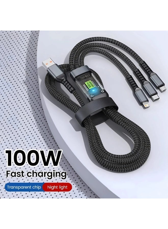 كابل واحد 3 في 1 يدعم موصلات USB A و Micro USB و USB C لأجهزة متعددة. - Image 4